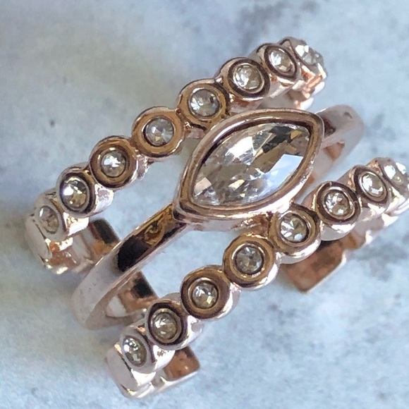 Rachel Zoe Love AJ Stacked Rose Gold Ring - Picture 2 of 7